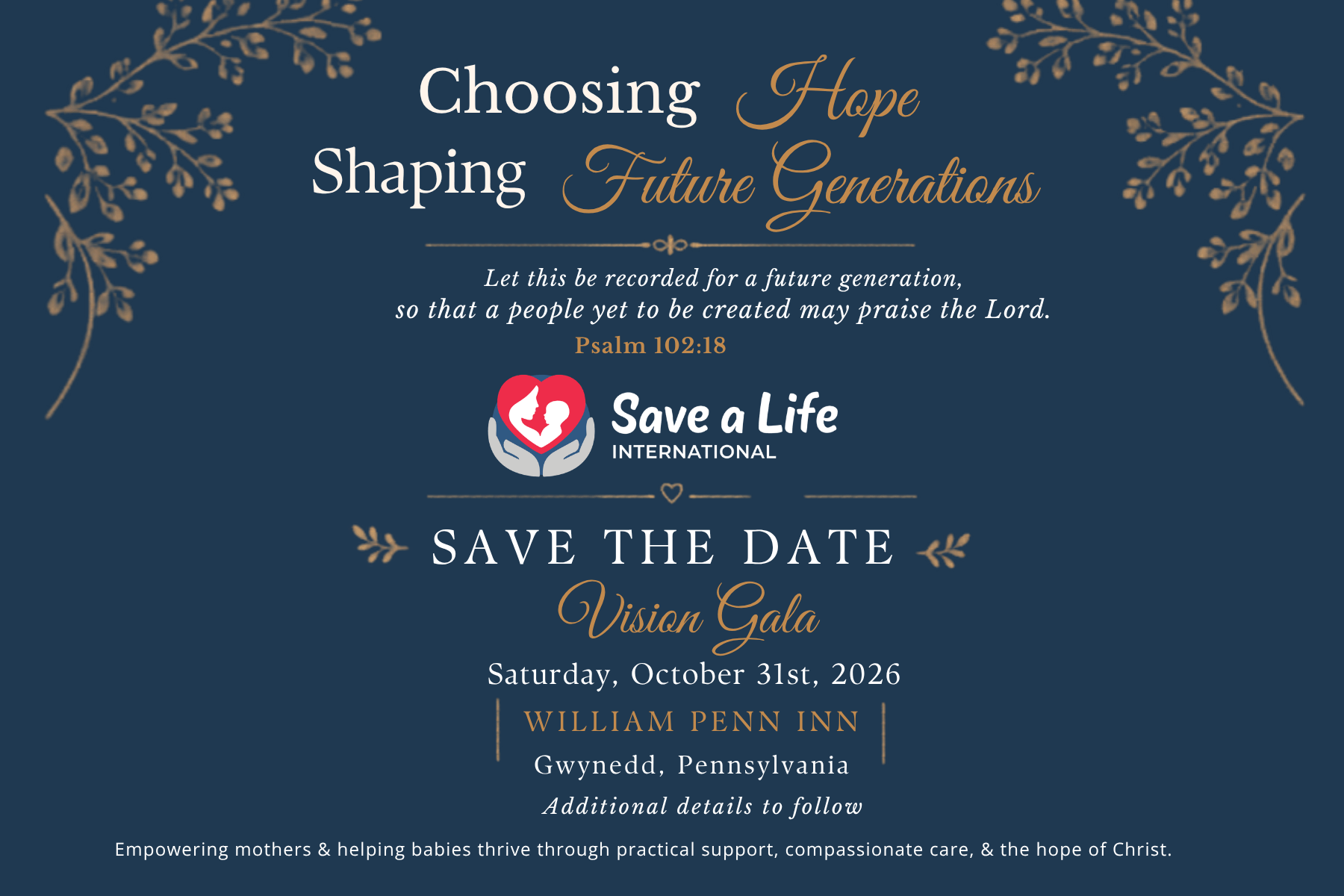 Vision Gala save the date